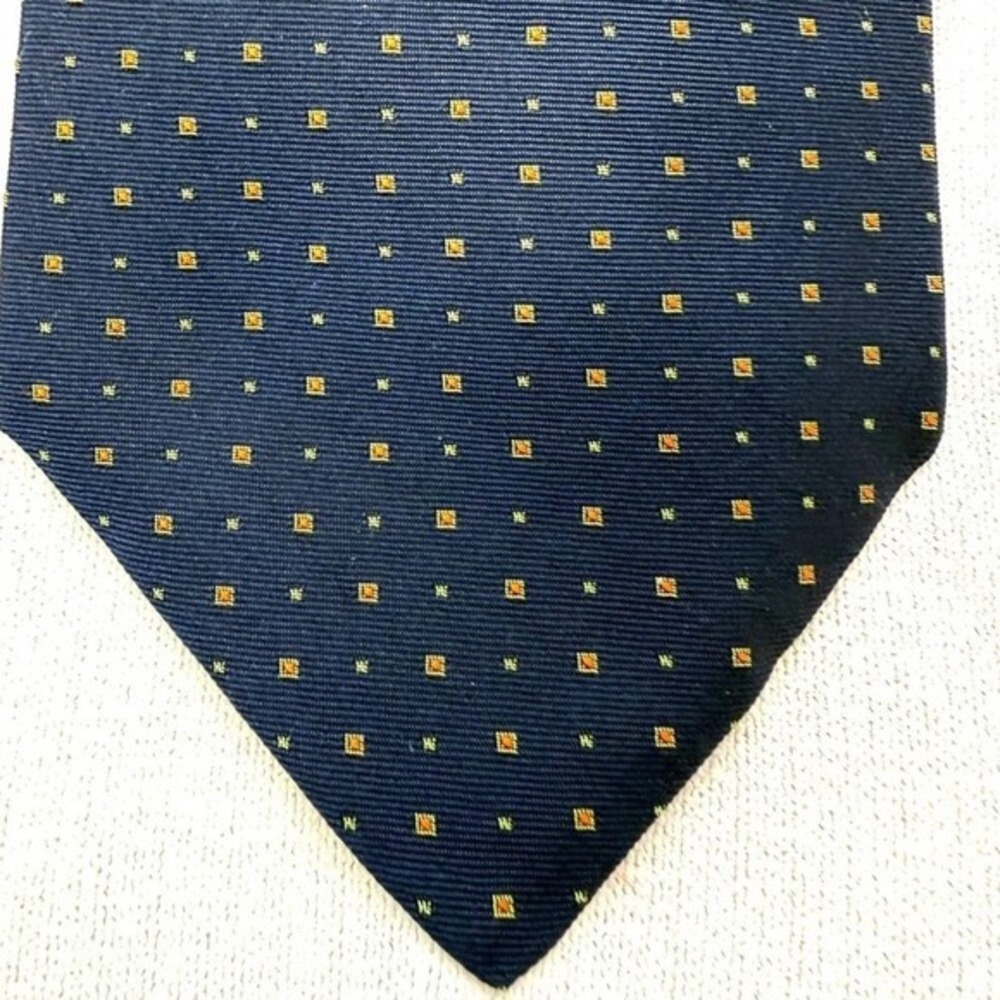 Vintage KITON Napoli Mens' Tie- Navy Blue w/ Red Emblems Tie. Pristine Condition
